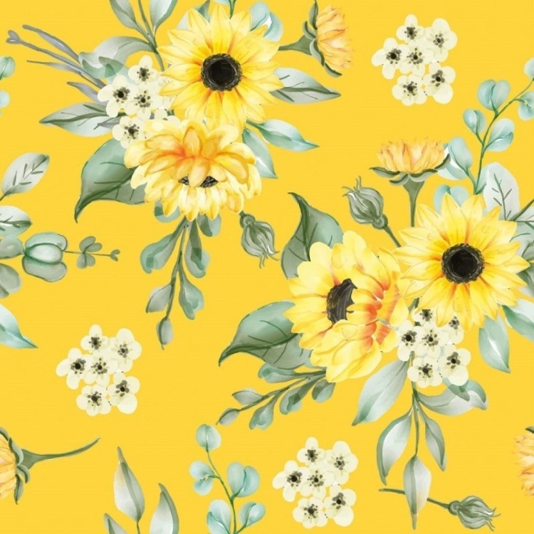 Papel de Parede Adesivo Floral Girassóis N018089