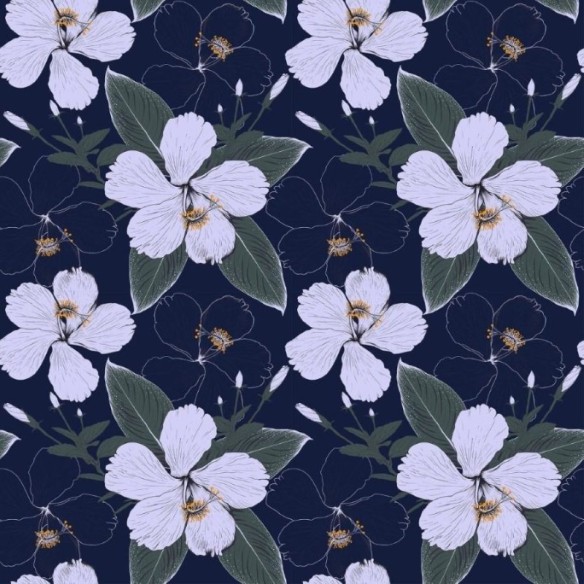 Papel de Parede Adesivo Floral Hibisco N012078