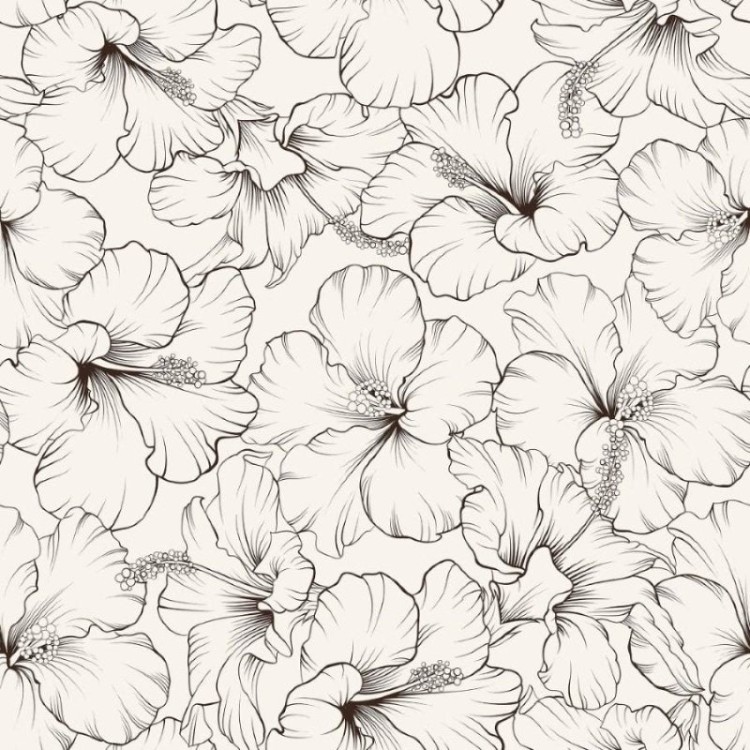 Papel de Parede Adesivo Floral Hibisco N013046