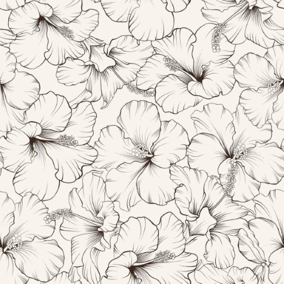 Papel de Parede Adesivo Floral Hibisco N013046
