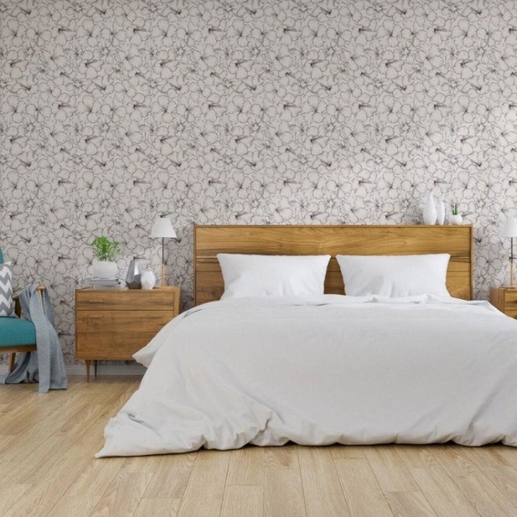 Papel de Parede Adesivo Floral Hibisco N013046