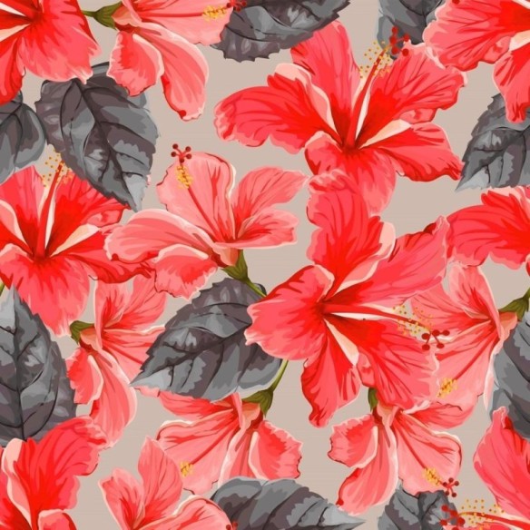 Papel de Parede Adesivo Floral Hibiscus N013132