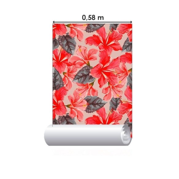 Papel de Parede Adesivo Floral Hibiscus N013132