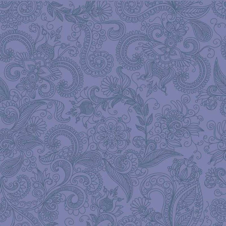 Papel de Parede Adesivo Floral Indiano Azul N05256