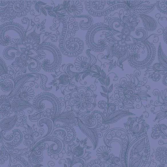 Papel de Parede Adesivo Floral Indiano Azul N05256