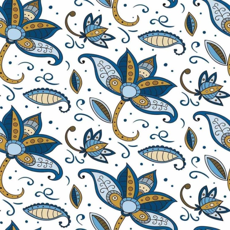 Papel de Parede Adesivo Floral Indiano N02109