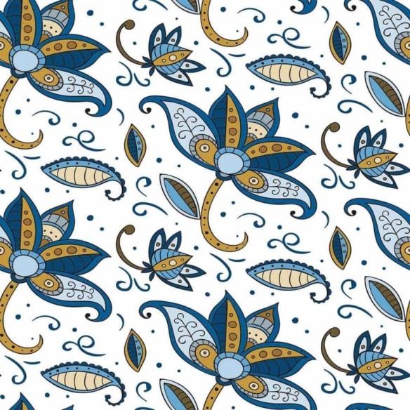 Papel de Parede Adesivo Floral Indiano N02109