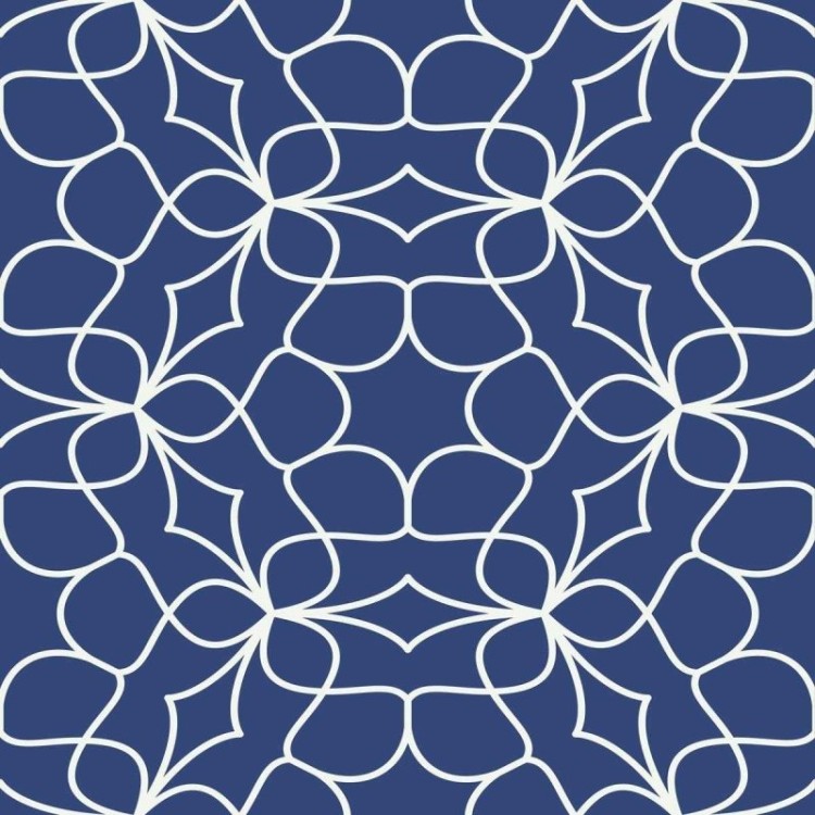 Papel de Parede Adesivo Abstrato  Azul e Branco...