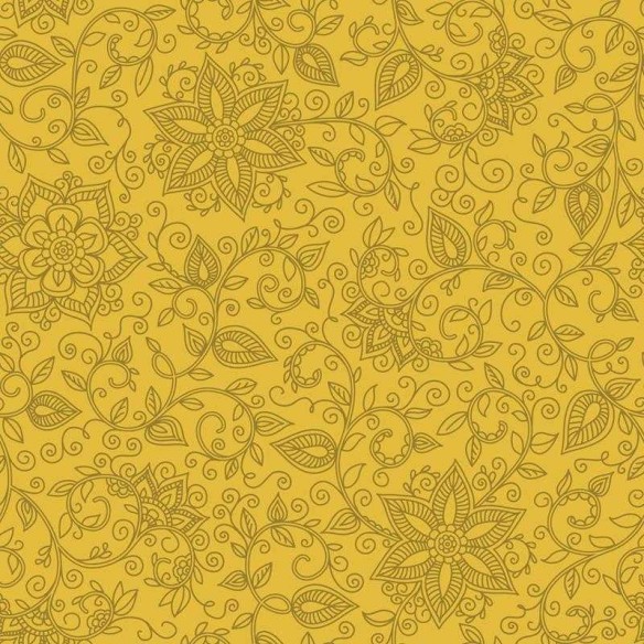 Papel de Parede Adesivo Floral Indoano Amarelo N05249