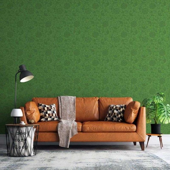 Papel de Parede Adesivo Floral Indoano Verde N05250