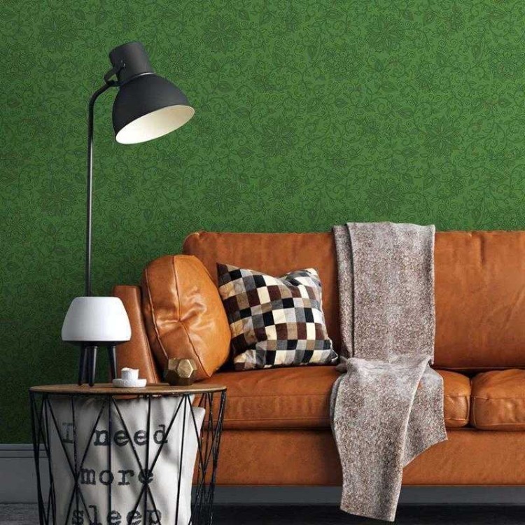 Papel de Parede Adesivo Floral Indoano Verde...