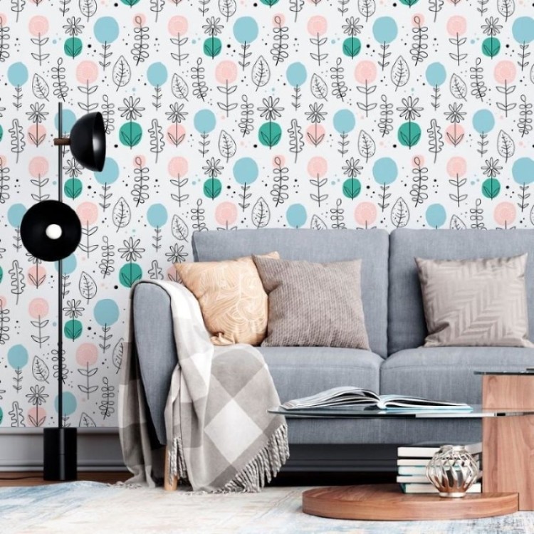 Papel de Parede Adesivo Floral Infantil N013280