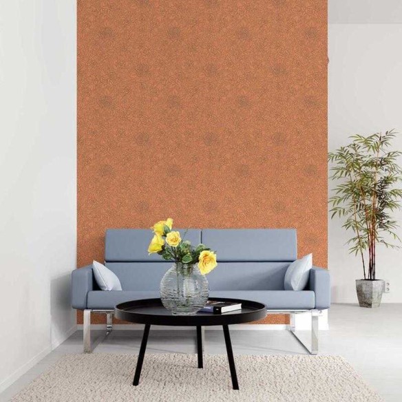 Papel de Parede Adesivo Floral Laranja N05254