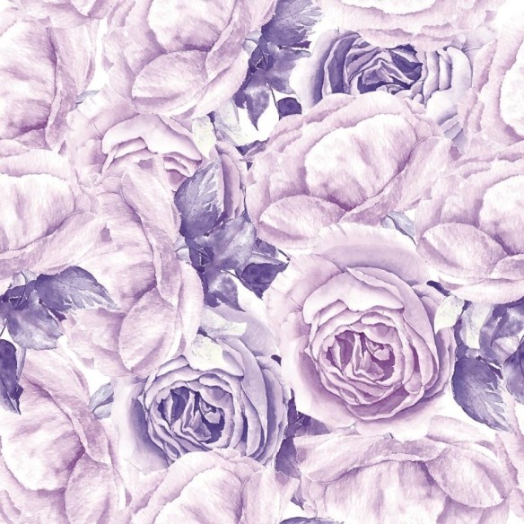 Papel de Parede Adesivo Floral Lilás N09301
