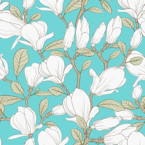 Papel de Parede Adesivo Floral Magnólias N013054