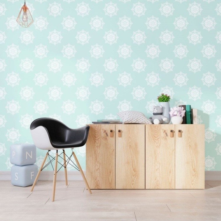 Papel de Parede Adesivo Floral Mandala...