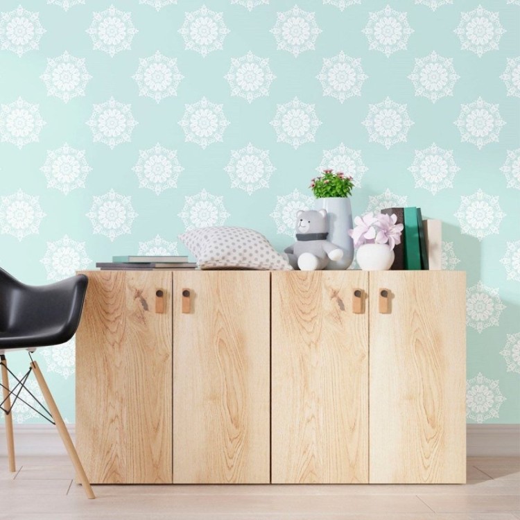 Papel de Parede Adesivo Floral Mandala...