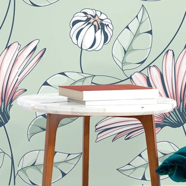 Papel de Parede Adesivo Floral Maxi Verde N017072