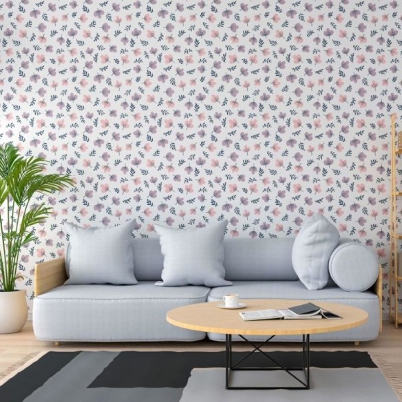 Papel de Parede Adesivo Floral Minimalista N013146