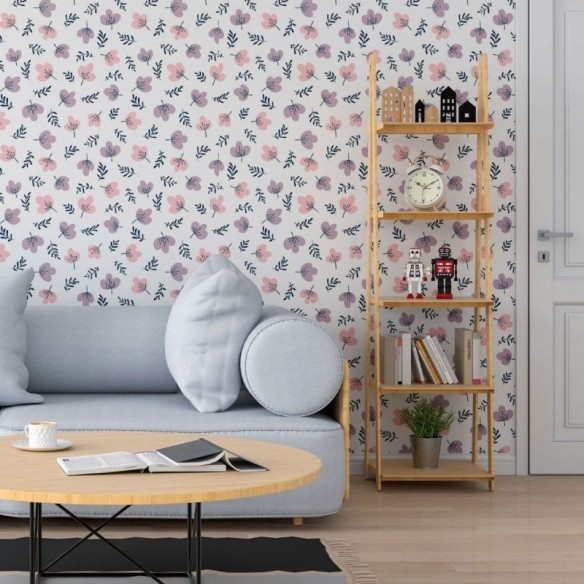 Papel de Parede Adesivo Floral Minimalista N013146