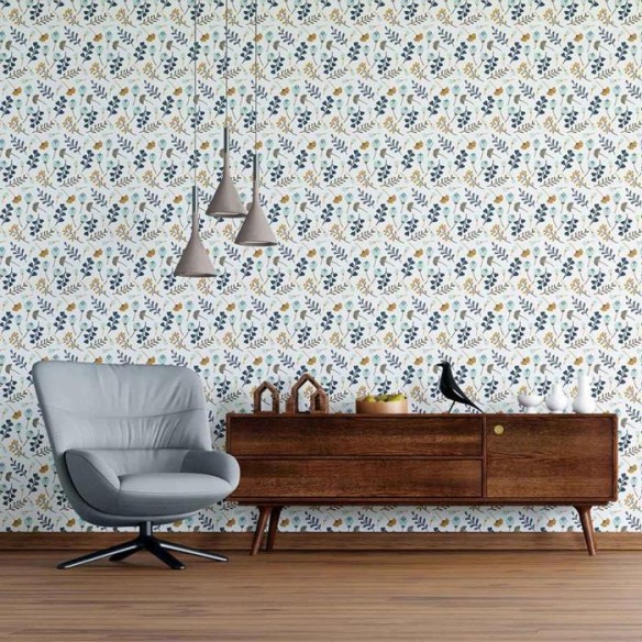Papel de Parede Adesivo Floral Minimalista N09020