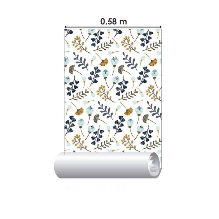 Papel de Parede Adesivo Floral Minimalista N09020