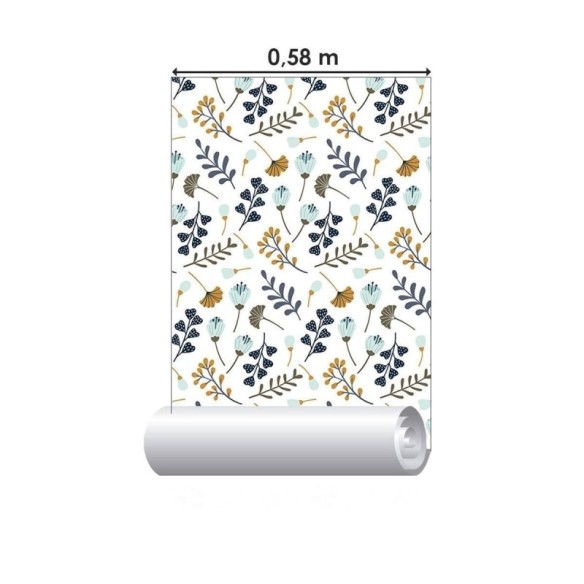 Papel de Parede Adesivo Floral Minimalista N09020