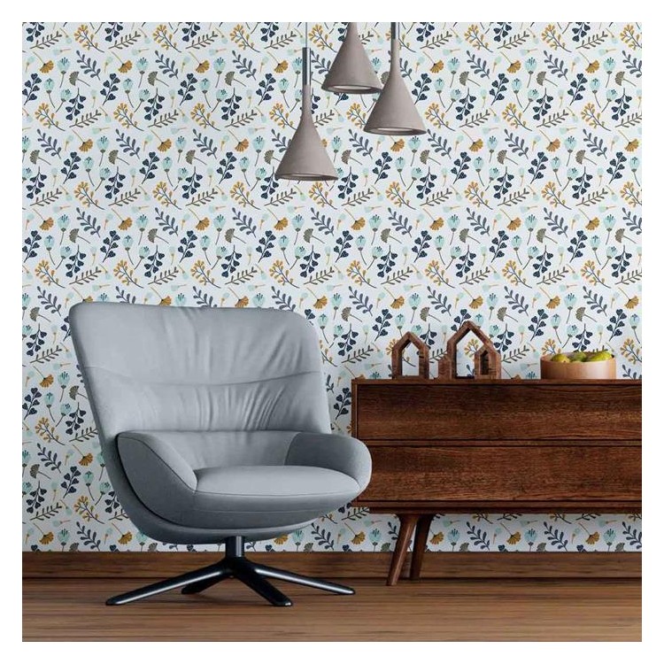 Papel de Parede Adesivo Floral Minimalista N09020