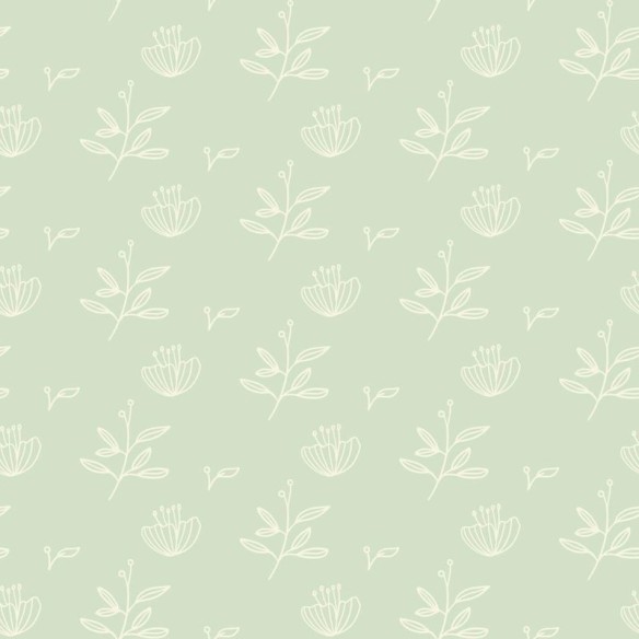 Papel de Parede Adesivo Floral Minimalista Verde N08038