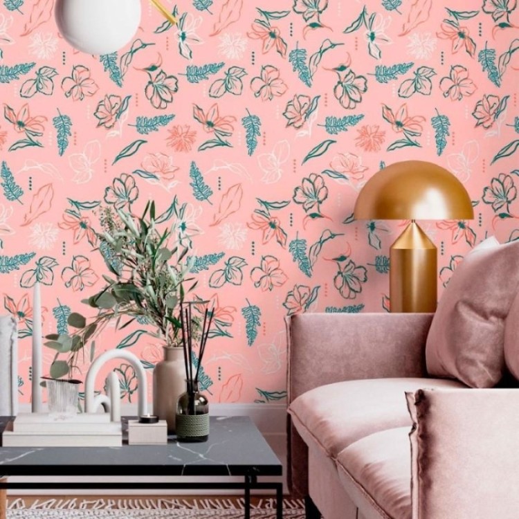 Papel de Parede Adesivo Floral N013124