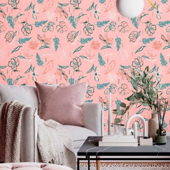 Papel de Parede Adesivo Floral N013124