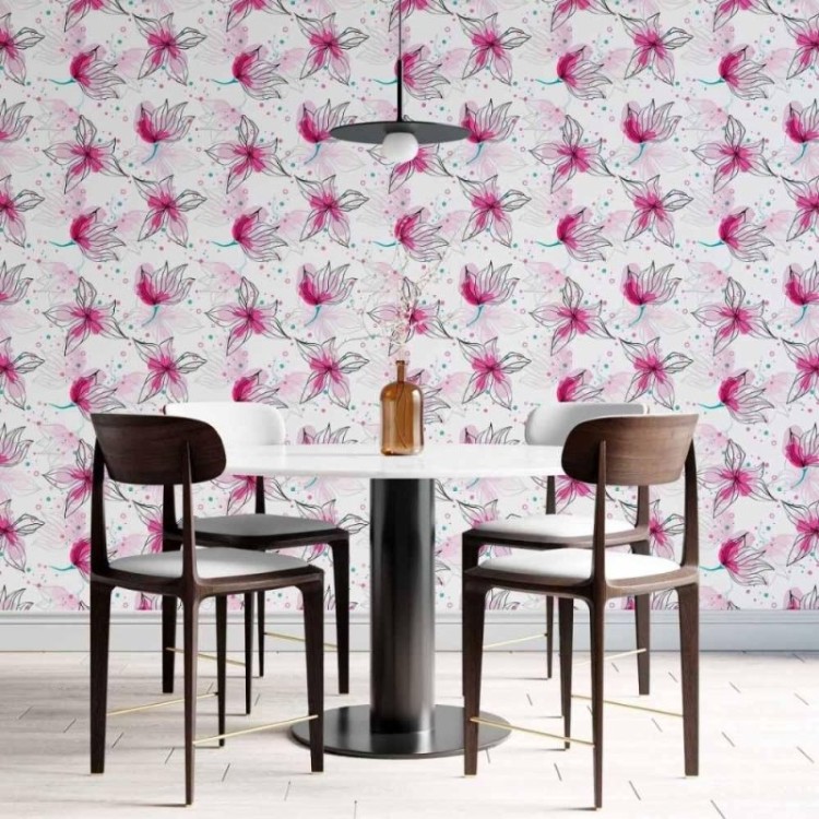 Papel de Parede Adesivo floral N014113