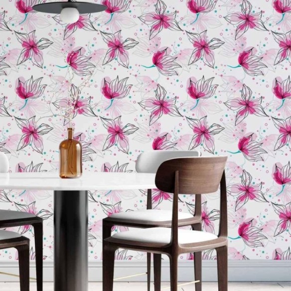 Papel de Parede Adesivo floral N014113