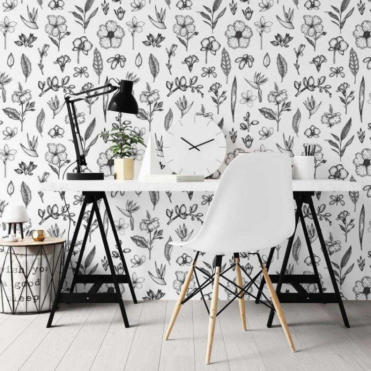 Papel de Parede Adesivo Floral N02219