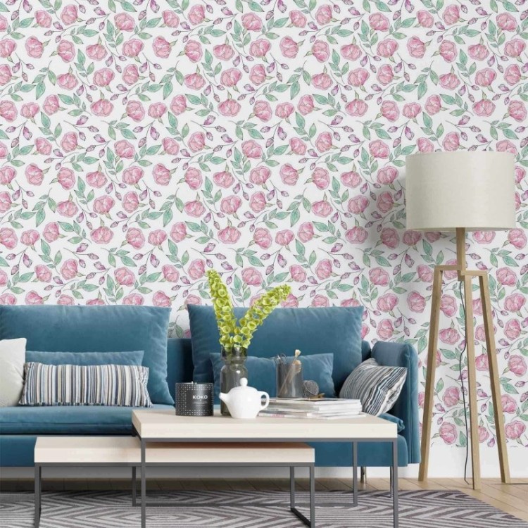 Papel de Parede Adesivo Floral N2023