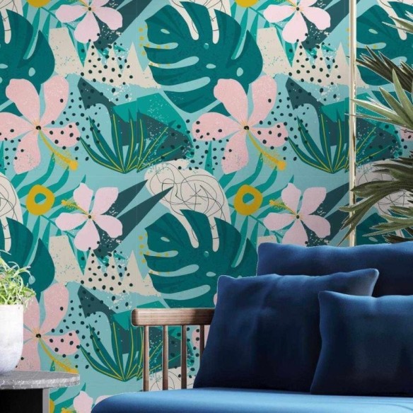 Papel de Parede Adesivo Floral N707