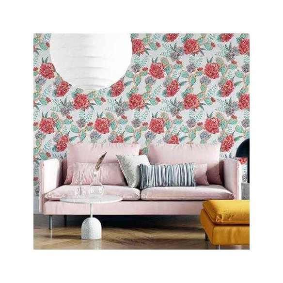 Papel de Parede Adesivo Floral N718