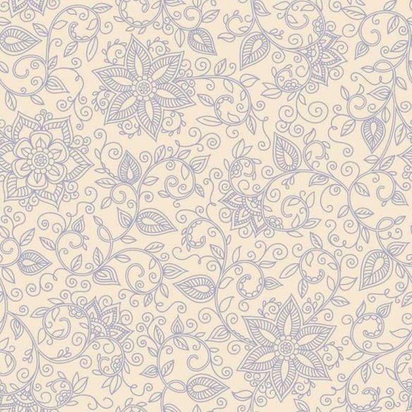 Papel de Parede Adesivo Floral Off White e Azul N05117