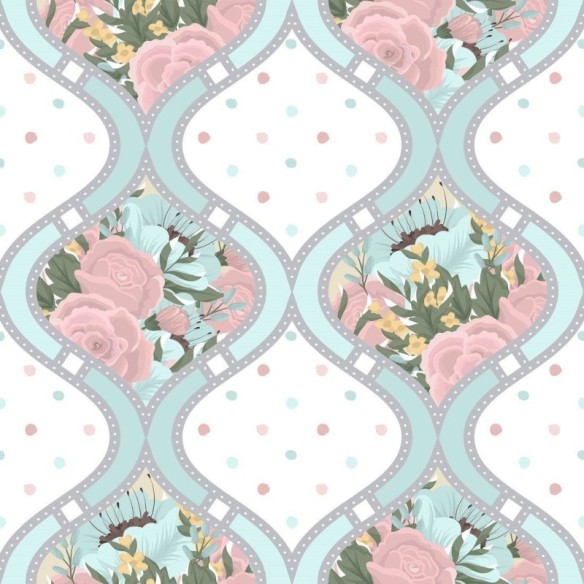 Papel de Parede Adesivo Floral Ondas N013096