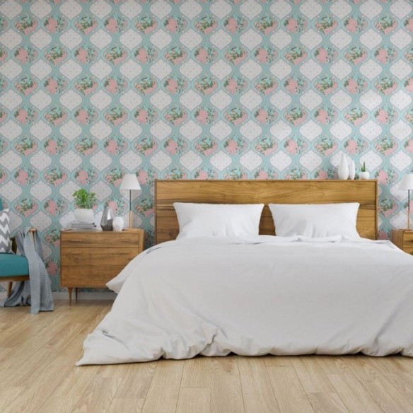 Papel de Parede Adesivo Floral Ondas N013096