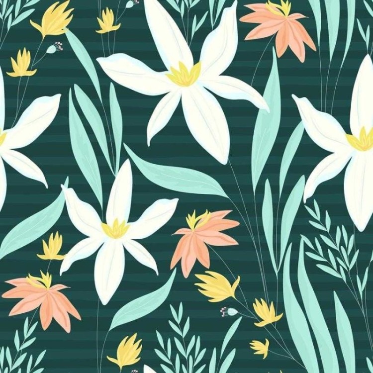 Papel de Parede Adesivo Floral Orquidea Preto...