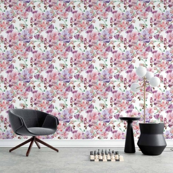 Papel de Parede Adesivo Floral Orquideas N015128