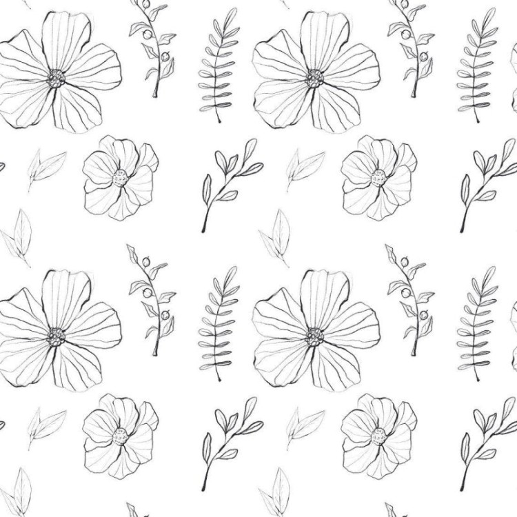 Papel de Parede Adesivo Floral Para Colorir...