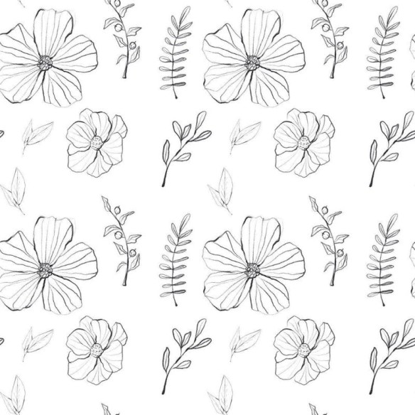 Papel de Parede Adesivo Floral Para Colorir N013289