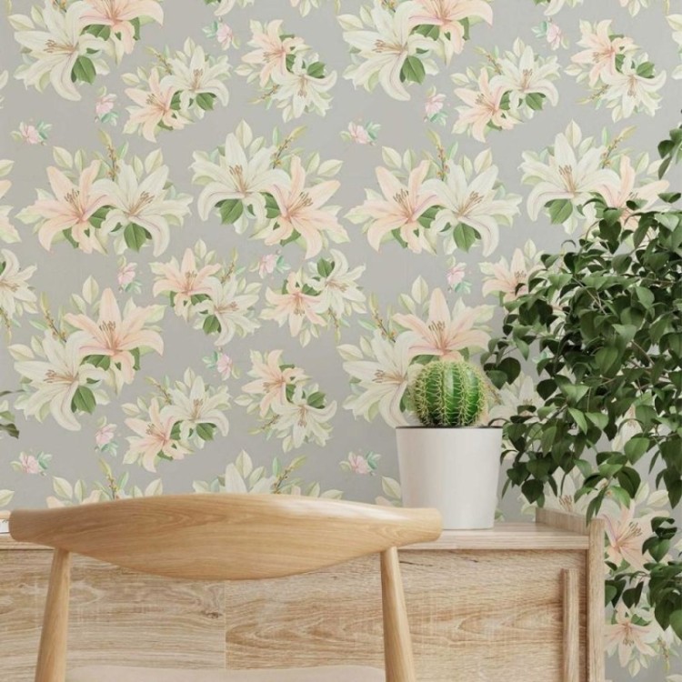 Papel de Parede Adesivo floral pastel N014059