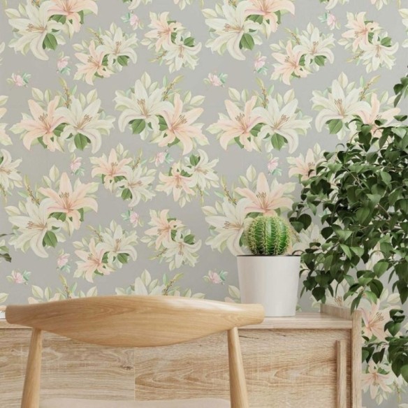 Papel de Parede Adesivo floral pastel N014059