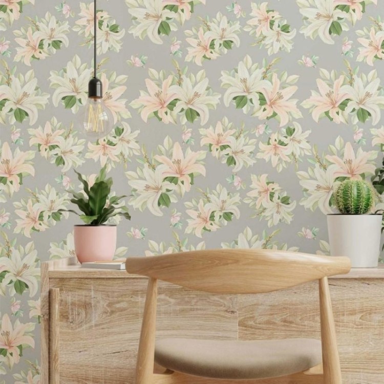 Papel de Parede Adesivo floral pastel N014059