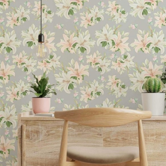 Papel de Parede Adesivo floral pastel N014059