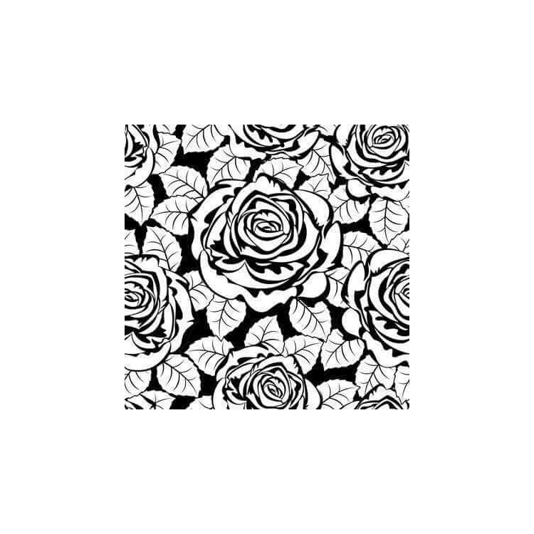 Papel de Parede Adesivo Floral Preto e Branco 677