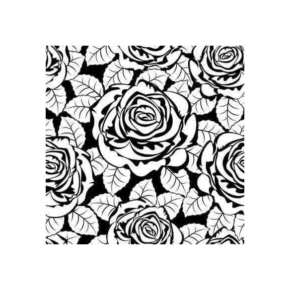 Papel de Parede Adesivo Floral Preto e Branco 677